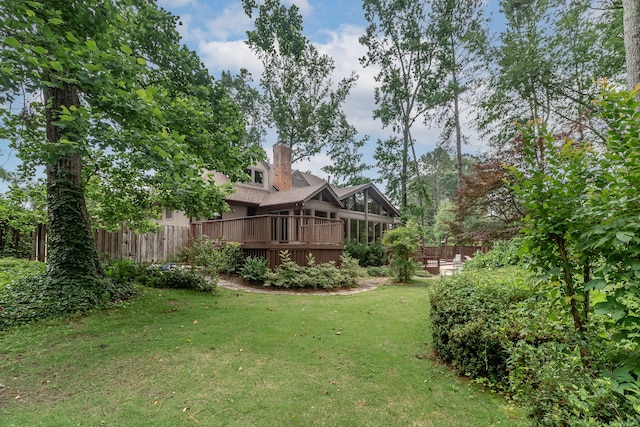 705 Woodgate Ct, Augusta, GA 30909 - view of yard featuring a wooden deck