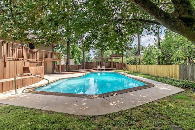705 Woodgate Ct, Augusta, GA 30909 - view of pool with a fenced backyard, a patio, and a wooden deck