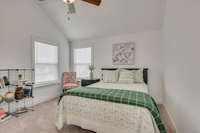 508 Oakley Grv Cir, Evans, GA 30809 - bedroom featuring carpet flooring, lofted ceiling, and ceiling fan