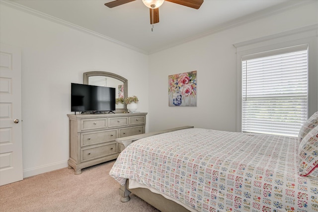 508 Oakley Grv Cir, Evans, GA 30809 - bedroom with ornamental molding, light colored carpet, and ceiling fan