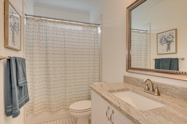 508 Oakley Grv Cir, Evans, GA 30809 - bathroom with vanity, crown molding, tile patterned flooring, and shower / tub combo