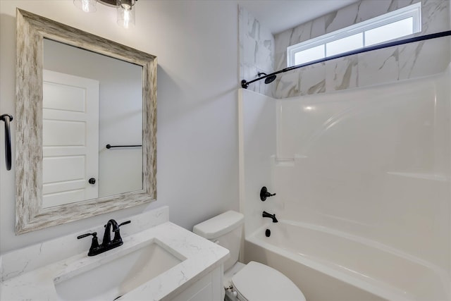 6135 Mottled Duck Dr, North Augusta, SC 29860 - full bathroom with toilet, vanity, and bathtub / shower combination