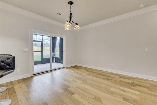 6135 Mottled Duck Dr, North Augusta, SC 29860 - unfurnished room featuring light wood-style floors, crown molding, baseboards, and a smoke detector