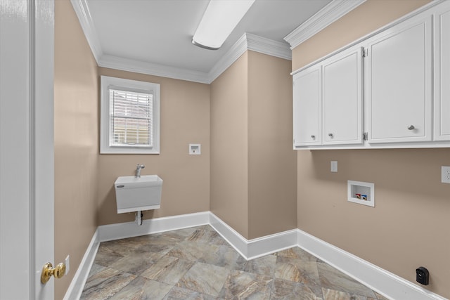 3570 Granite Way, Martinez, GA 30907 - laundry room with hookup for a washing machine, ornamental molding, and cabinet space