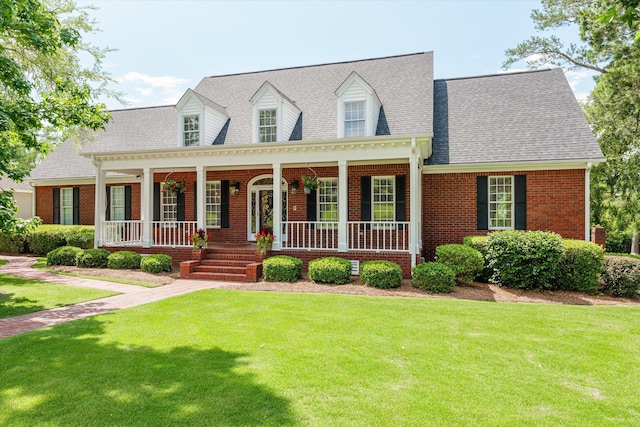 3570 Granite Way, Martinez, GA 30907 - cape cod-style house with a front yard, brick siding, a porch, and roof with shingles
