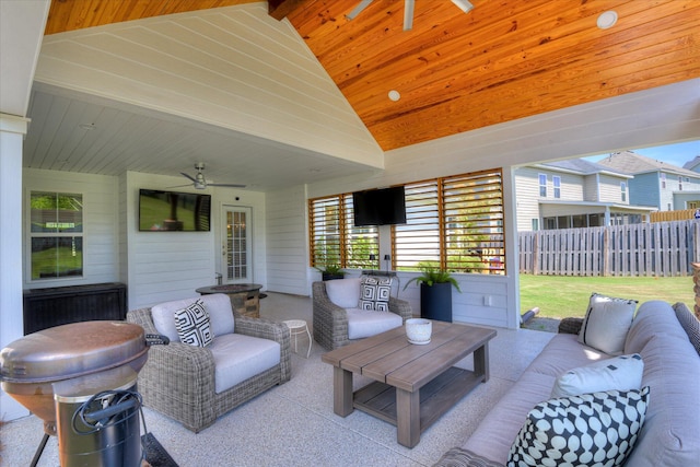 385 Bridle Path Rd, North Augusta, SC 29860 - view of patio featuring ceiling fan and outdoor lounge area