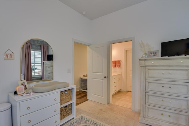 385 Bridle Path Rd, North Augusta, SC 29860 - bedroom with light colored carpet and ensuite bathroom