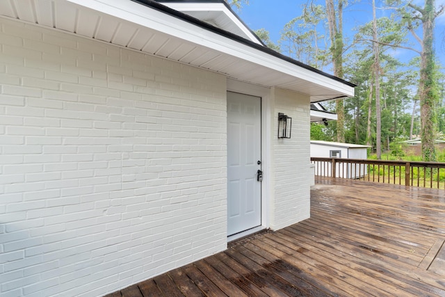 411 Warren Rd, Augusta, GA 30907 - deck with an outbuilding