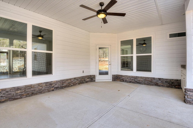 view of patio / terrace with ceiling fan