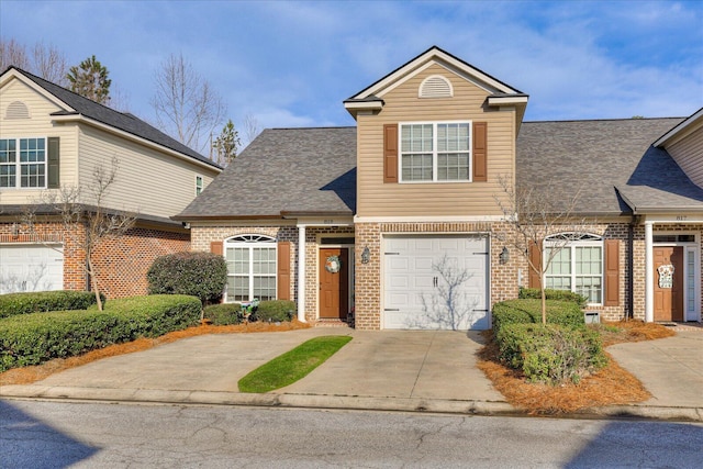 view of property with a garage