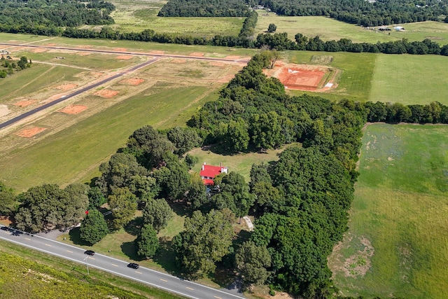 aerial view with a rural view