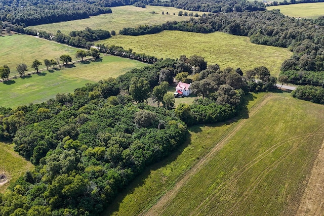 aerial view featuring a rural view