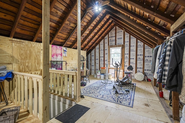 view of unfinished attic