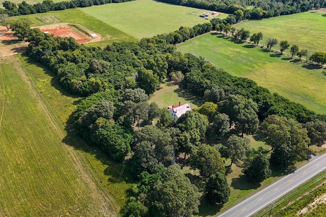 aerial view with a rural view