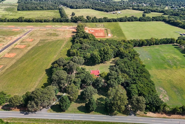 aerial view featuring a rural view