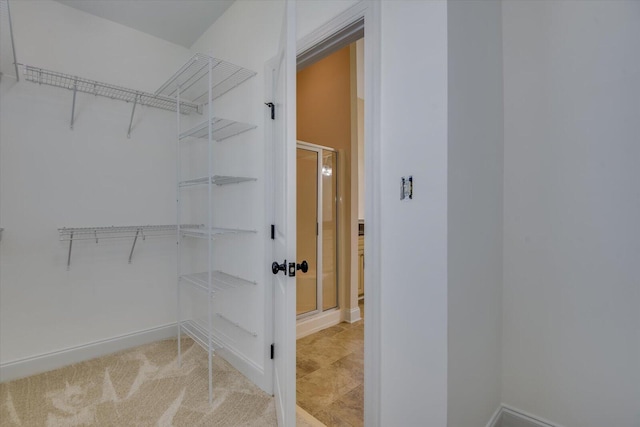 view of walk in closet