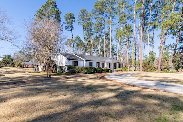 view of front of property featuring a chimney