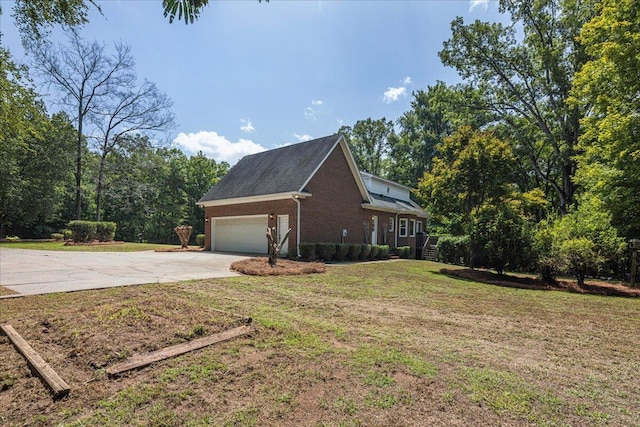 view of home's exterior featuring a lawn