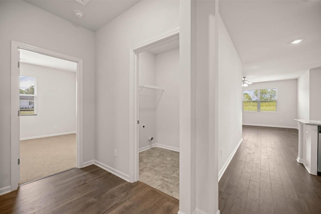 1253 Birch Cir, Grovetown, GA 30813 - hall featuring dark wood finished floors and baseboards