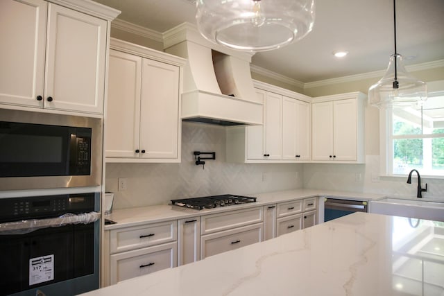 3540 Mistletoe Rd, Appling, GA 30802 - kitchen featuring white cabinetry, stainless steel appliances, and a sink