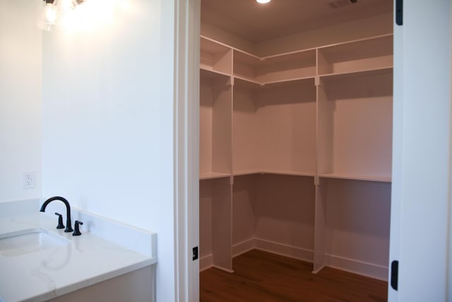 3540 Mistletoe Rd, Appling, GA 30802 - spacious closet with a sink and dark wood-style flooring