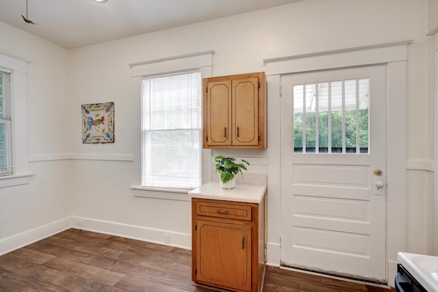 1534 Whitney St, Augusta, GA 30904 - doorway to outside featuring dark wood-style flooring and baseboards