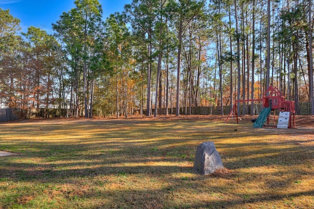 view of yard featuring a playground