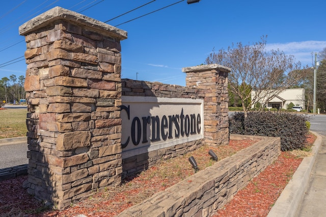 view of community sign