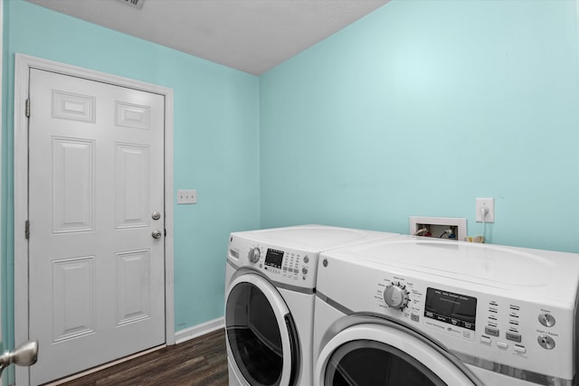 570 Lory Ln, Grovetown, GA 30813 - laundry room featuring washer and dryer and dark wood-style flooring