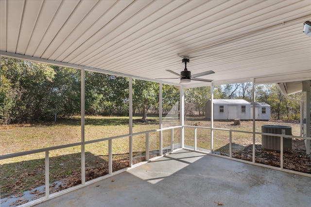 view of unfurnished sunroom