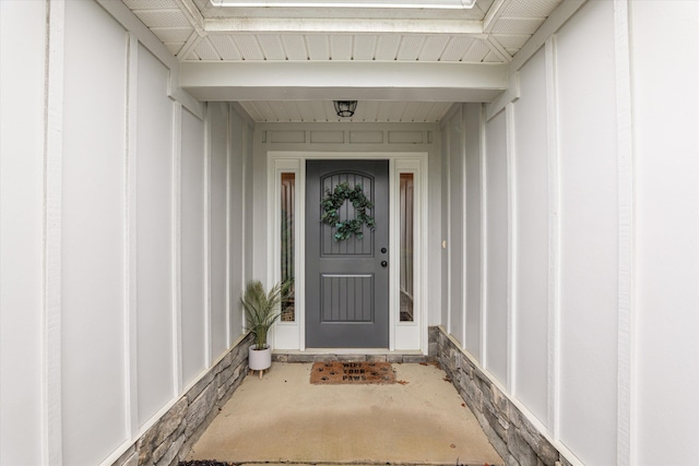 4894 Fairmont Dr, Graniteville, SC 29829 - doorway to property with board and batten siding