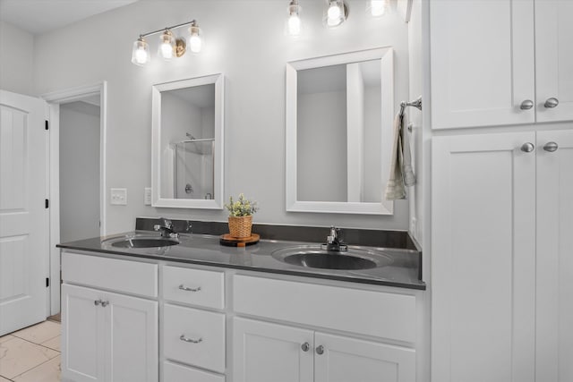 4894 Fairmont Dr, Graniteville, SC 29829 - bathroom with double vanity and a shower