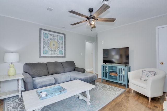 3202 Norris Ct, Augusta, GA 30907 - living room with ceiling fan and wood finished floors