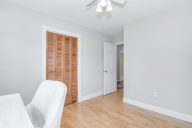 3202 Norris Ct, Augusta, GA 30907 - unfurnished office featuring ceiling fan, light wood-style floors, and baseboards