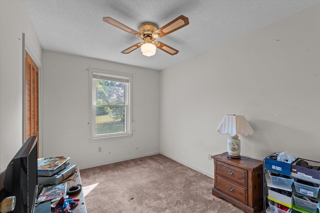 464 Rachel Dr, Evans, GA 30809 - interior space with a ceiling fan, carpet floors, and a textured ceiling