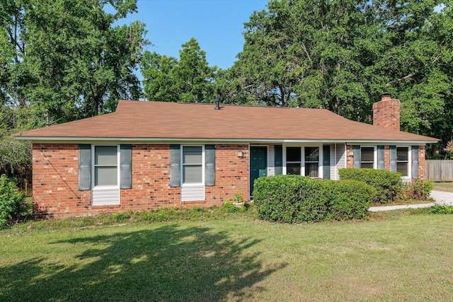 464 Rachel Dr, Evans, GA 30809 - ranch-style house with a chimney and brick siding