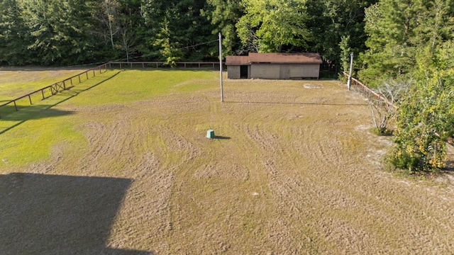 drone / aerial view with a rural view