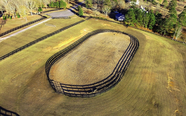 drone / aerial view with a rural view