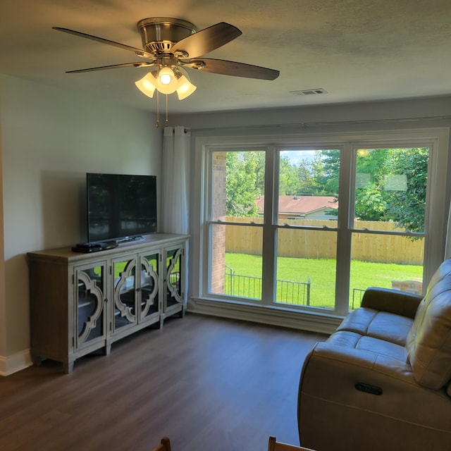 3597 Parliament Pl, Martinez, GA 30907 - living room featuring wood finished floors and ceiling fan