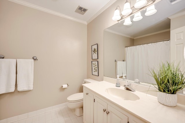615 Stevens Xing, Augusta, GA 30907 - full bathroom featuring vanity, crown molding, and tile patterned flooring