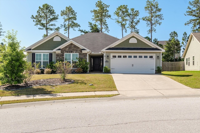 5174 Copse Dr, Augusta, GA 30909 - view of front of property with a garage, concrete driveway, and stone siding