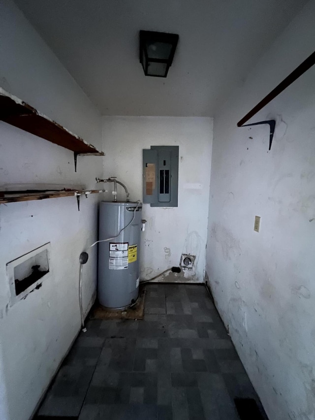 utilities with electric panel and water heater