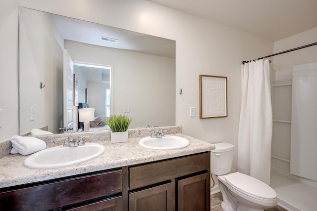 2178 River Park Ct, Augusta, GA 30907 - full bathroom featuring double vanity and a shower with curtain