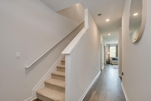 427 Roebuck Pass, Grovetown, GA 30813 - staircase with recessed lighting, wood-type flooring, and baseboards