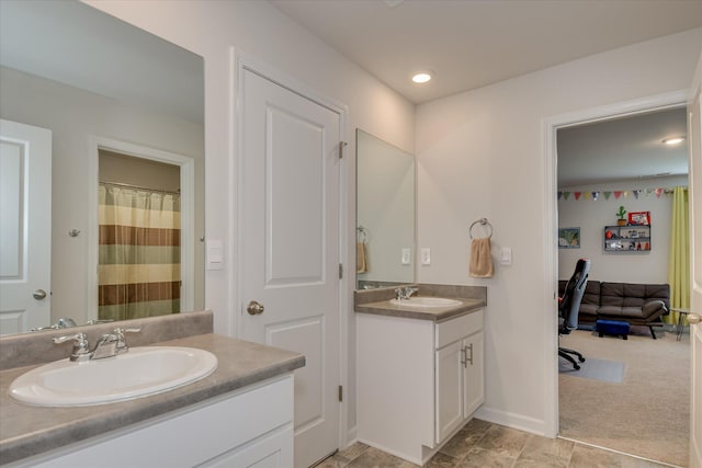 427 Roebuck Pass, Grovetown, GA 30813 - full bathroom featuring two vanities, baseboards, and recessed lighting