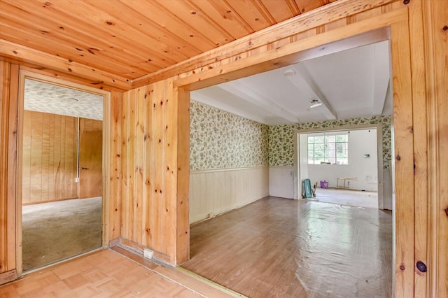2514 Lumpkin Rd, Augusta, GA 30906 - empty room featuring wallpapered walls, wooden walls, and wainscoting
