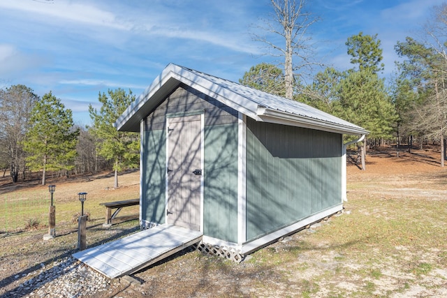 view of shed