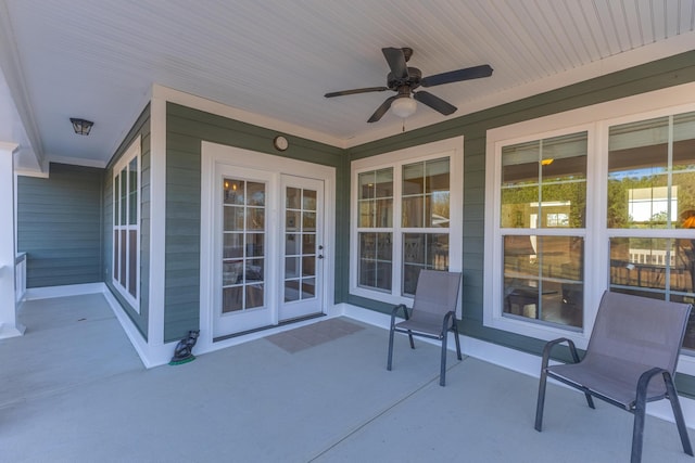 view of patio / terrace with ceiling fan