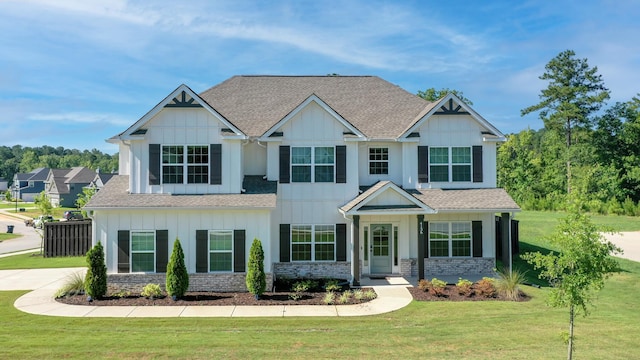 4136 Buffalo Trl, Evans, GA 30809 - craftsman-style house featuring board and batten siding, roof with shingles, and a front yard