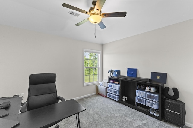 4136 Buffalo Trl, Evans, GA 30809 - office featuring ceiling fan and carpet floors